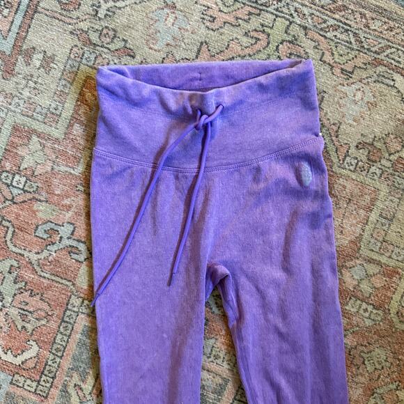 NOWT free People Movement Ribbed High Waisted Draw String Leggings Purple - xs - Picture 7 of 13